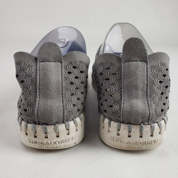 Ilse Jacobsen Tulip Slip On Flat Womens 7.5-8 38 Gray Leather Perforated Shoe - Picture 9 of 11